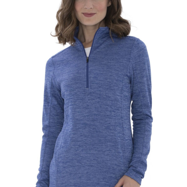 ATC DYNAMIC HEATHER FLEECE 1/2 ZIP LADIES' SWEATSHIRT. Thumbnail